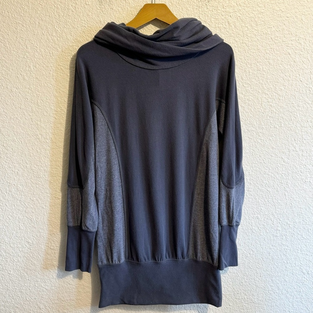 Sweaty Betty Turtleneck Cowl Neck Sweatshirt Dress Blue Women’s S